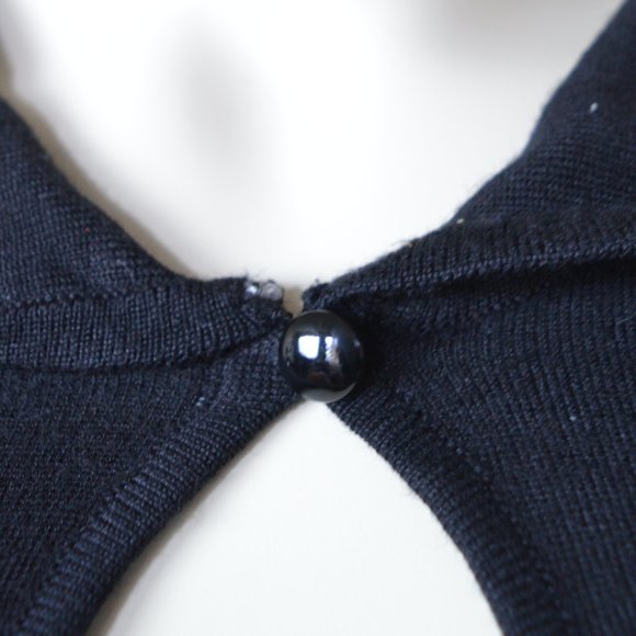 Banned Keyhole Knit Short Sleeve Sweater Dress Collar Mini Winter Halloween - Picture 7 of 8